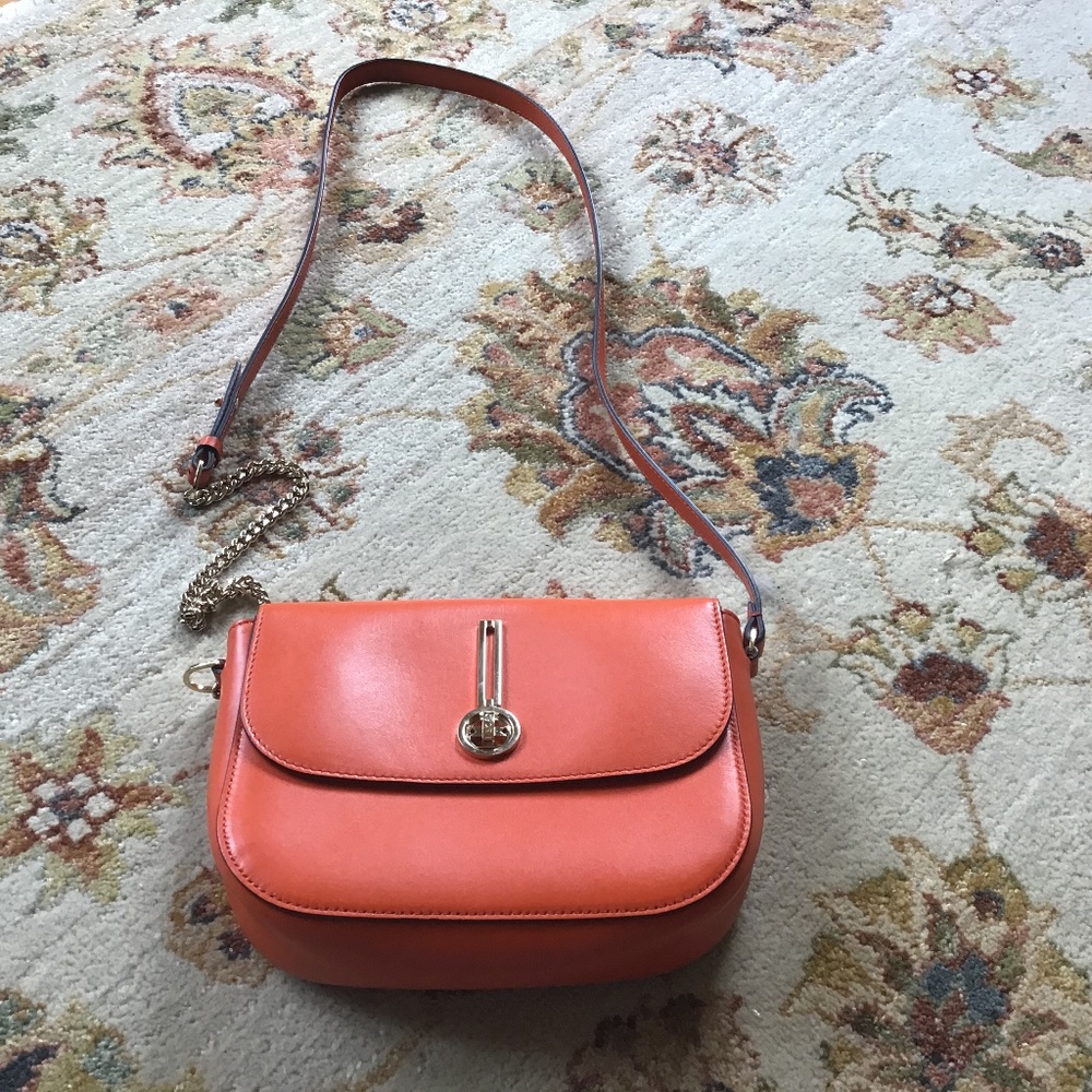 Orange Leather flap crossbody Escada purse